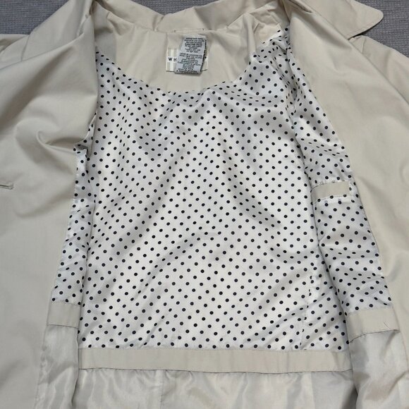 White Stag Womens Light Khaki Trench Coat Belted Long Sleeve Button Front Sz 2X - Picture 9 of 16